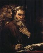 REMBRANDT Harmenszoon van Rijn The Evangelist Matthew Inspired by the Angel china oil painting artist